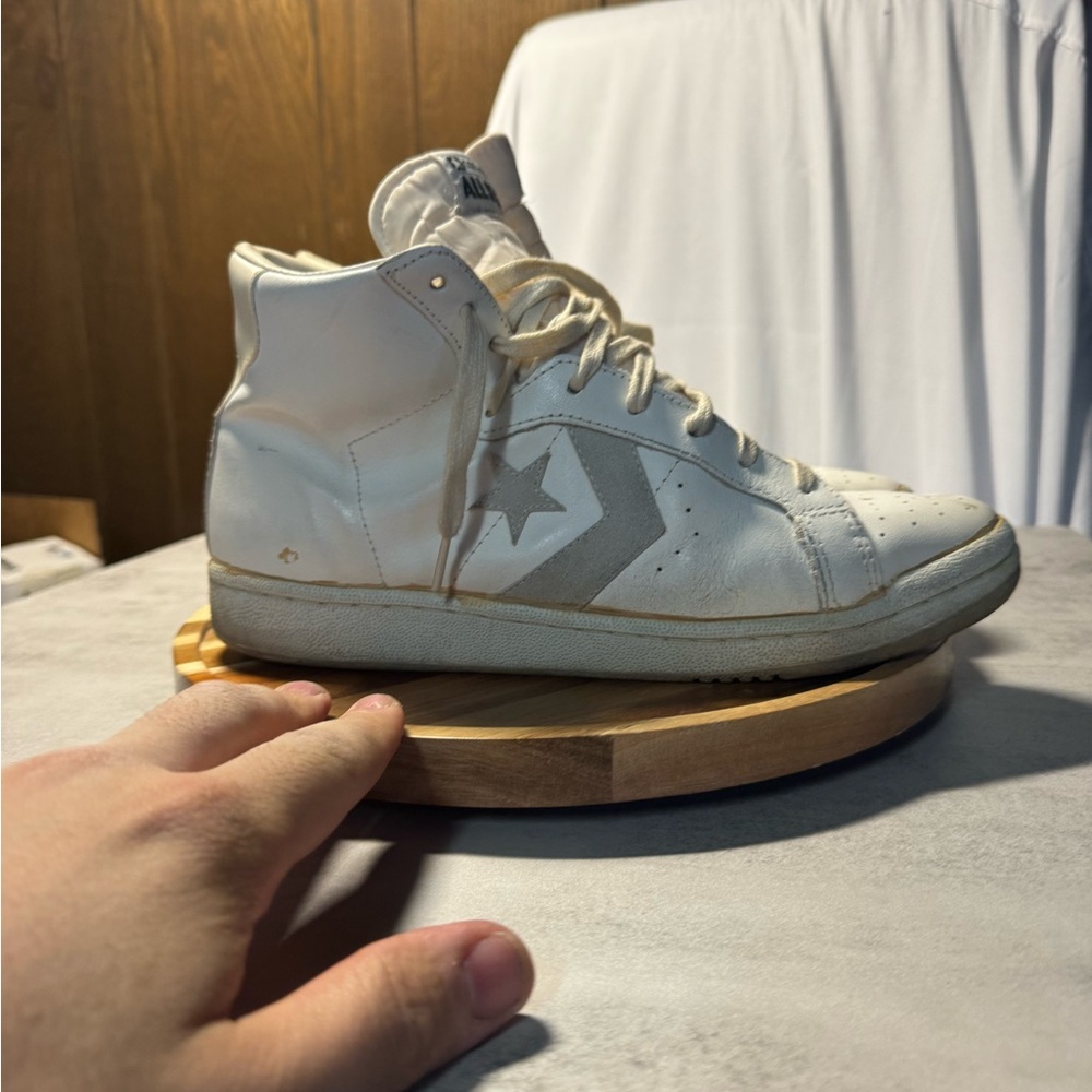 Vintage Converse 80's Low  high   Top White  Sneakers Made in Korea Men 9.5 - Picture 6 of 7
